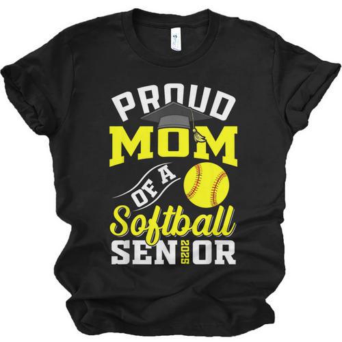Proud Mom Of a Softball Senior Class Of 2025 Graduation Unisex Jersey T-Shirt - Best Gift Smart
