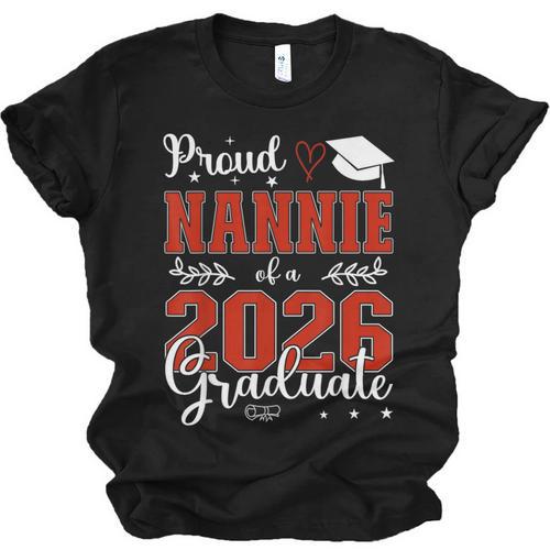 Proud Nannie Of A Class Of 2026 Graduate Senior Graduation Unisex Jersey T-Shirt - Best Gift Smart
