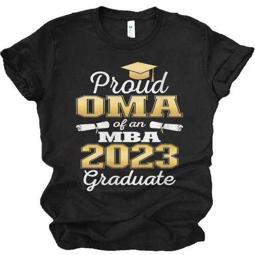 Proud OMA Of 2023 Class MBA Graduate Family Graduation Unisex Jersey T-Shirt - Best Gift Smart