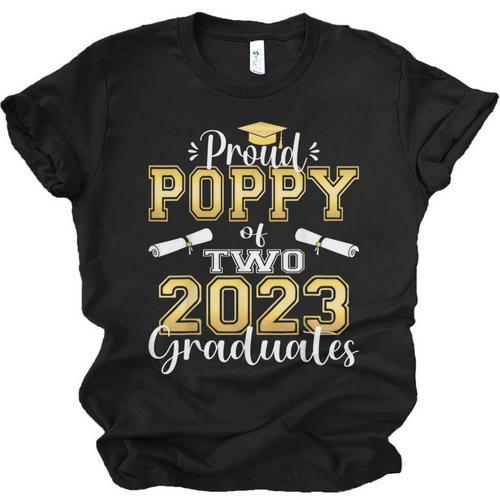 Proud Poppy Of Two 2023 Graduate Class 2023 Graduation Unisex Jersey T-Shirt - Best Gift Smart