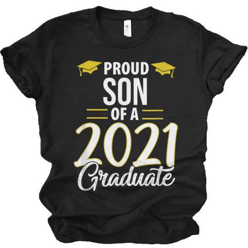 Proud Son Of A 2021 Graduate Graduation Clothes MBA PhD Unisex Jersey T-Shirt - Best Gift Smart