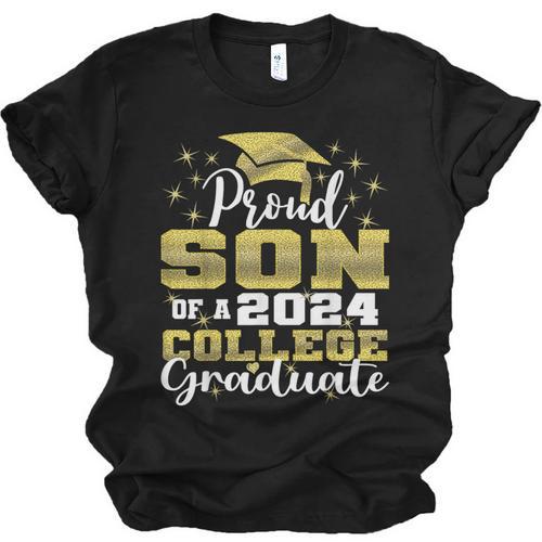 Proud Son Of 2024 College Graduate Family 24 Graduation Unisex Jersey T-Shirt - Best Gift Smart