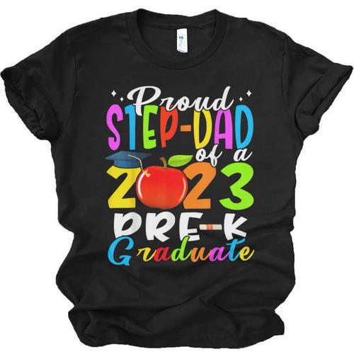 Proud Step-Dad Of 2023 Pre-K Graduate Fathers Day Graduation Unisex Jersey T-Shirt - Best Gift Smart