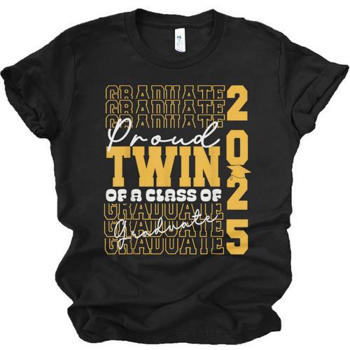 Proud Twin Of a 2025 Graduate Grad Prom Graduation Squad 25 Unisex Jersey T-Shirt - Best Gift Smart