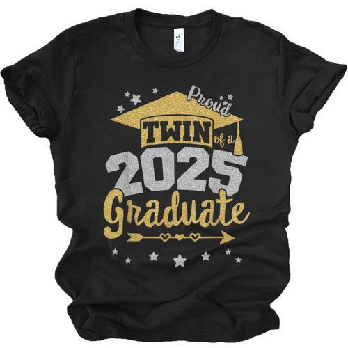 Proud Twin Of a 2025 Graduate Team 25 Senior Graduation Unisex Jersey T-Shirt - Best Gift Smart
