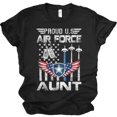 Proud US Air Force Aunt Flag Air Force Graduation Aunt Tee Unisex Jersey T-Shirt - Best Gift Smart