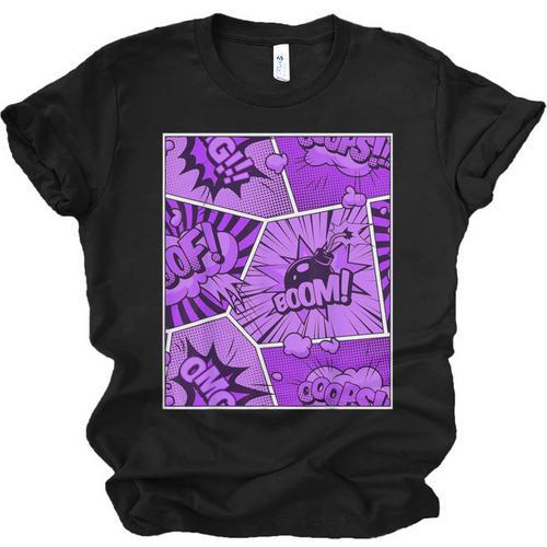 Purple Comic Book Purple Color Graphic Unisex Jersey T-Shirt - Bookorys DE