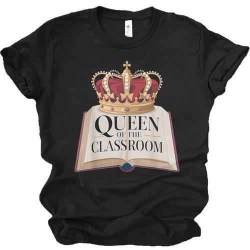 Queen Of The Classroom Appreciation Royal Crown Book Unisex Jersey T-Shirt - Bookorys CA