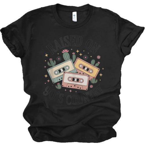 Raised On 90's Country Music Lover Nostalgia Retro Vibe Unisex Jersey T-Shirt - Figerry