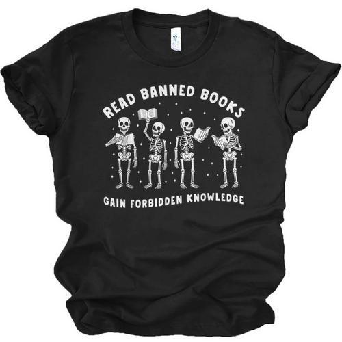 Read Banned Book Lover Forbidden Knowledge Reading Teacher Unisex Jersey T-Shirt - Bookorys