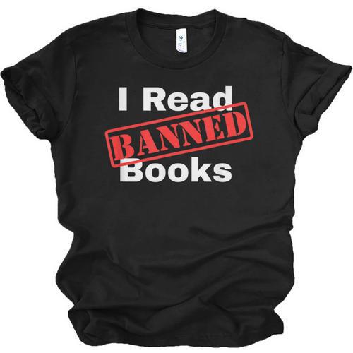I Read Banned Books Censored Red Stamp Reading Librarian Unisex Jersey T-Shirt - Bookorys DE