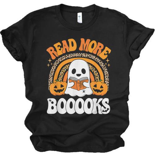Read More Books Booooks Ghost Pumpkin Cute Teacher Halloween Unisex Jersey T-Shirt - Bookorys