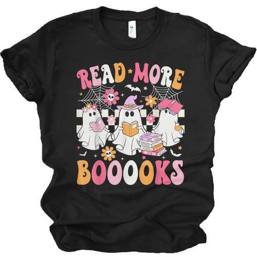 Read More Books Ghosts Reading Book Teacher Halloween Unisex Jersey T-Shirt - Bookorys
