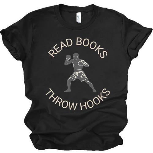 Read Books Throw Hooks Boxing Literacy Shirt Unisex Jersey T-Shirt - Bookorys UK