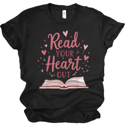 Read Your Heart Out Book Escape Into Stories Unisex Jersey T-Shirt - Bookorys CA