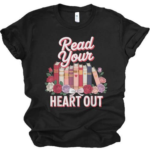 Read Your Heart Out Book Lover Reading Enthusiasts Floral Unisex Jersey T-Shirt - Bookorys AU