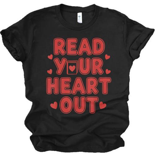 Read Your Heart Out Book Lover Reading Teachers Kids Unisex Jersey T-Shirt - Bookorys