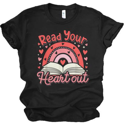 Read Your Heart Out Book Valentines Day Reading Teacher Unisex Jersey T-Shirt - Bookorys