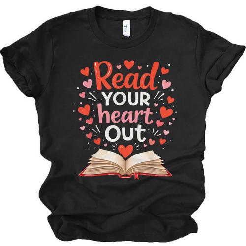 Read Your Heart Out Reading Book Lover Valentine Day Unisex Jersey T-Shirt - Bookorys