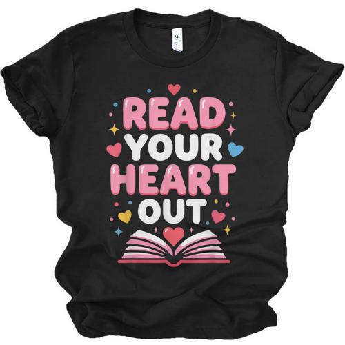 Read Your Heart Out Valentine Reading Book For Kid Teacher Unisex Jersey T-Shirt - Bookorys