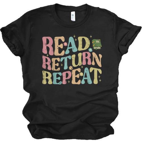 Read Return Repeat Read Reading Book Librarian Men Women Unisex Jersey T-Shirt - Bookorys CA