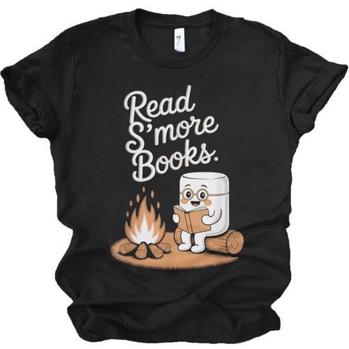 Read S'More Books Camping Outdoors Reading Campfire Smores Unisex Jersey T-Shirt - Bookorys