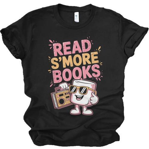 Read S'More Books Camping Outdoors Travel Campfire Smores Unisex Jersey T-Shirt - Bookorys