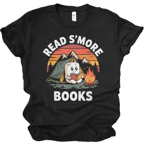 Read S'More Books Cute Campfire Reading Book Lovers Unisex Jersey T-Shirt - Bookorys AU
