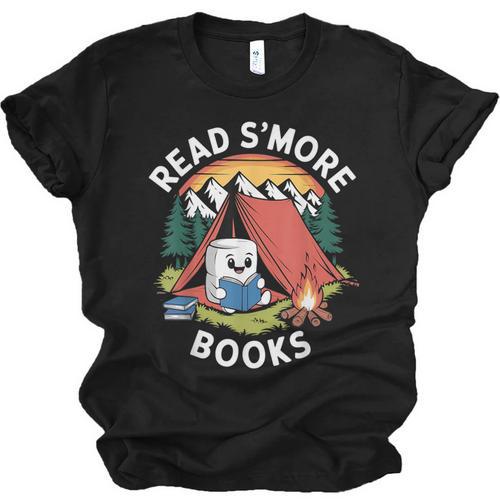 Read S'More Books Reading Camping Smores Kawaii S'Mores Unisex Jersey T-Shirt - Bookorys