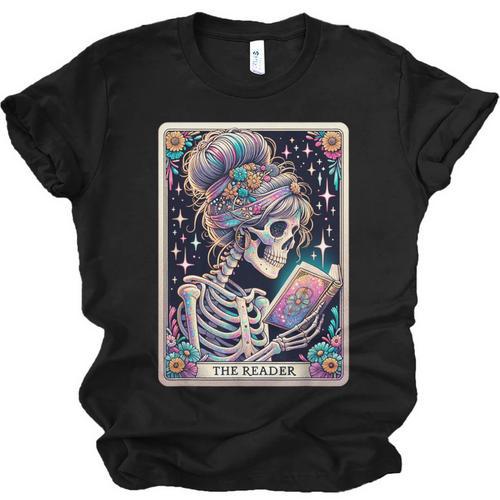 The Reader Tarot Card Women Book Lover Librarian Read Unisex Jersey T-Shirt - Bookorys CA
