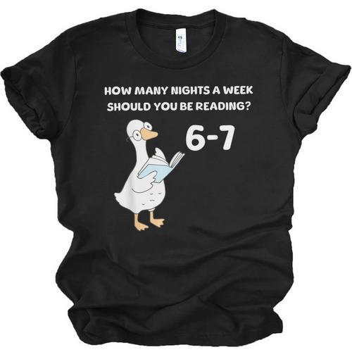 Reading 6-7 Silly Goose Read Books Bookish Bookworm Unisex Jersey T-Shirt - Bookorys