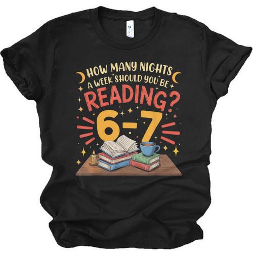 Reading 6 7 Six Seven Meme Slang Teacher Book Lover Unisex Jersey T-Shirt - Bookorys DE