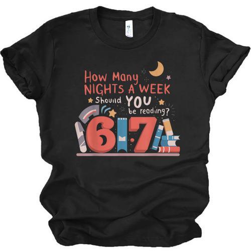 Reading 67 Meme English Teacher 67 Book Lover Humor Unisex Jersey T-Shirt - Bookorys DE