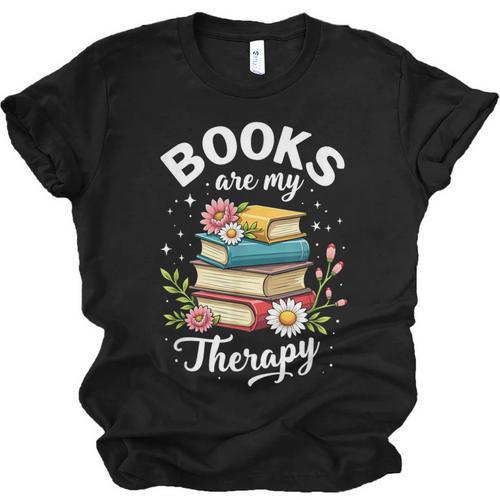 Reading Books Are My Therapy Unisex Jersey T-Shirt - Bookorys UK