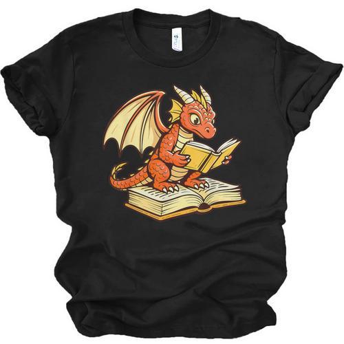 Reading Dragon Book Lover Bookworm Reader Unisex Jersey T-Shirt - Bookorys AU