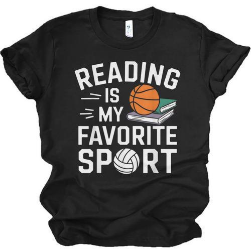 Reading Is My Favorite Sport Reading Book Lover Reader Unisex Jersey T-Shirt - Bookorys DE