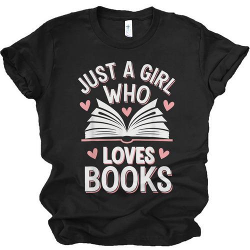 Reading Just A Girl Who Loves Books Unisex Jersey T-Shirt - Bookorys CA