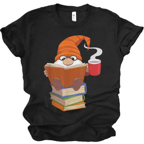 Reading Lover Book Graphic Gnome Unisex Jersey T-Shirt - Bookorys DE