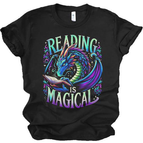 Reading Is Magical Dragon Tee Perfect For Book Lovers Kids Unisex Jersey T-Shirt - Bookorys CA