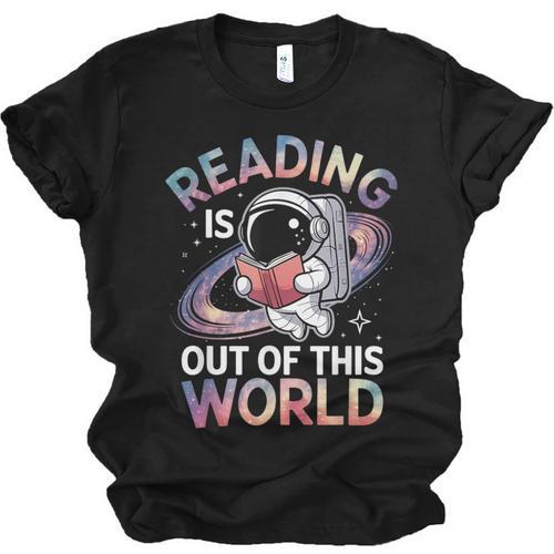 Reading Is Out Of This World Space Book Lover Unisex Jersey T-Shirt - Bookorys