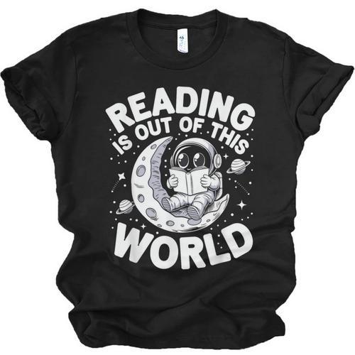 Reading Is Out Of This World Space Books Lover Unisex Jersey T-Shirt - Bookorys