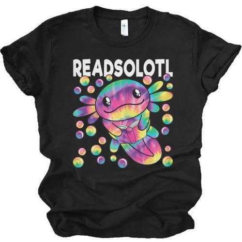 Readsolotl Cute Axolotl Book Lover Reading Women Girls Unisex Jersey T-Shirt - Bookorys CA