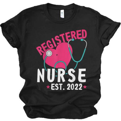 Registered Nurse Est 2022 Nursing Student RN Fun Graduation Unisex Jersey T-Shirt - Best Gift Smart