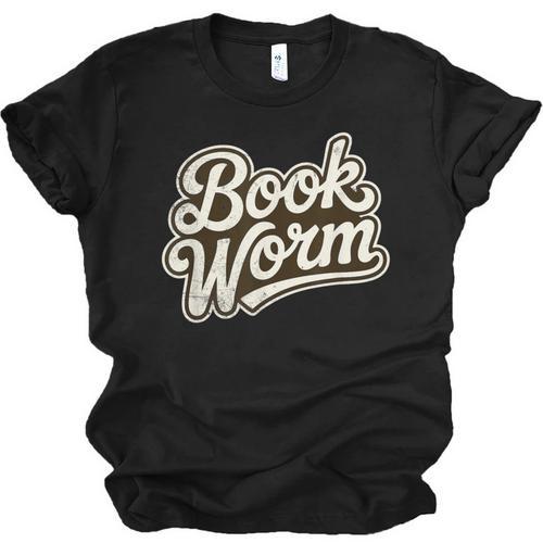Retro Book Worm Reading For Book Lovers Unisex Jersey T-Shirt - Bookorys DE