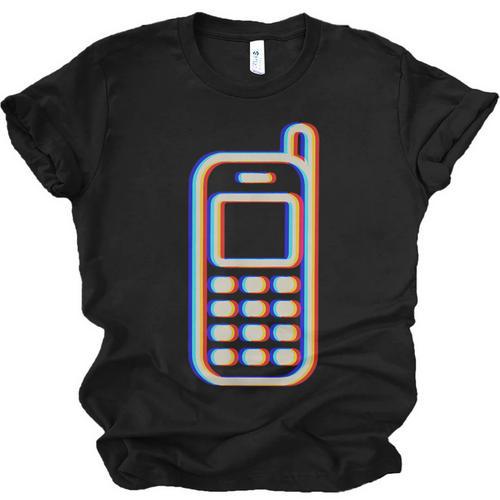 Retro Cell Vintage Mobile Phone 90s Nostalgia Vaporwave Fun Unisex Jersey T-Shirt - Figerry