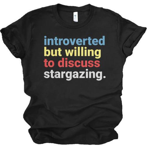 Retro Introverted But Willing Stargazing Lover Unisex Jersey T-Shirt - Raresse