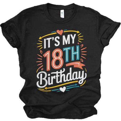 Retro It's My 18th Birthday Boho Nostalgia Women Kids Unisex Jersey T-Shirt - Figerry