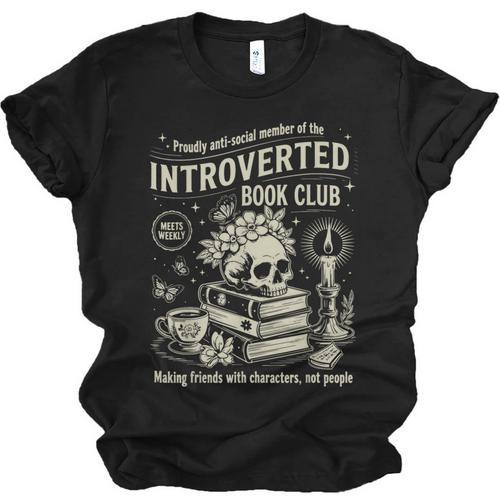 Retro Proud Anti Social Member Of Introverted Book Club Unisex Jersey T-Shirt - Bookorys CA