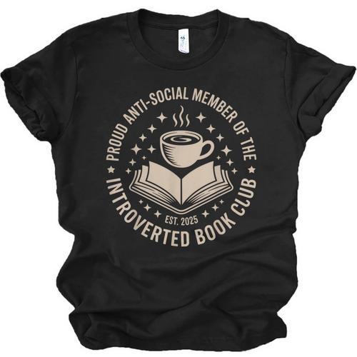 Retro Proud Introverted Book Club Anti Social Reader Unisex Jersey T-Shirt - Bookorys