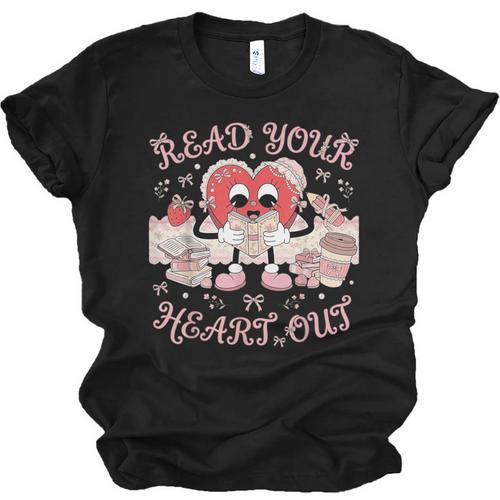 Retro Read Your Heart Out Valentine’s Day Teacher Book Lover Unisex Jersey T-Shirt - Bookorys CA